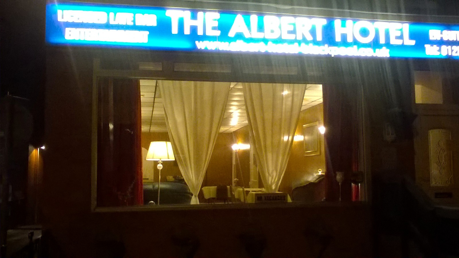 The Albert Hotel at Night